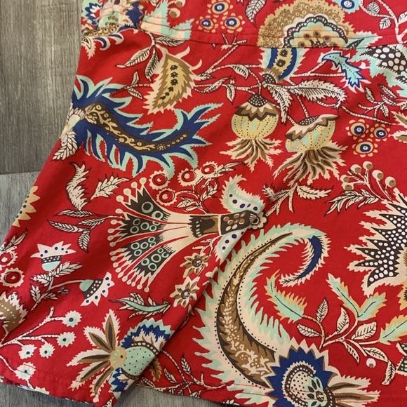 Bohemian Red Paisley Maxi Skirt Measures 16 Flat Sz (12) Missing Size Tag - Picture 6 of 8